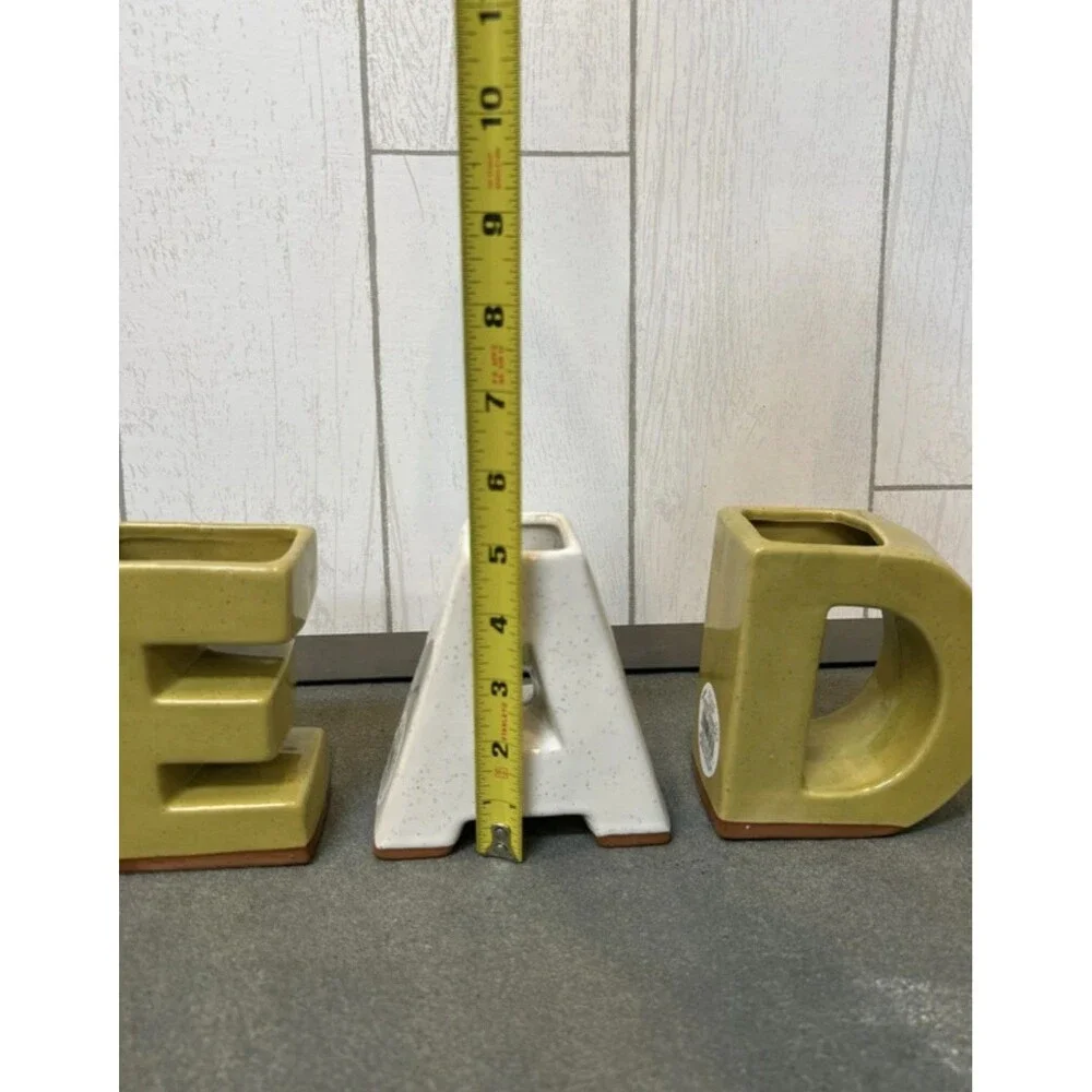 Ashland Santa Fe Ceramic Letter Planters READ Set of 4 Black/Green/White